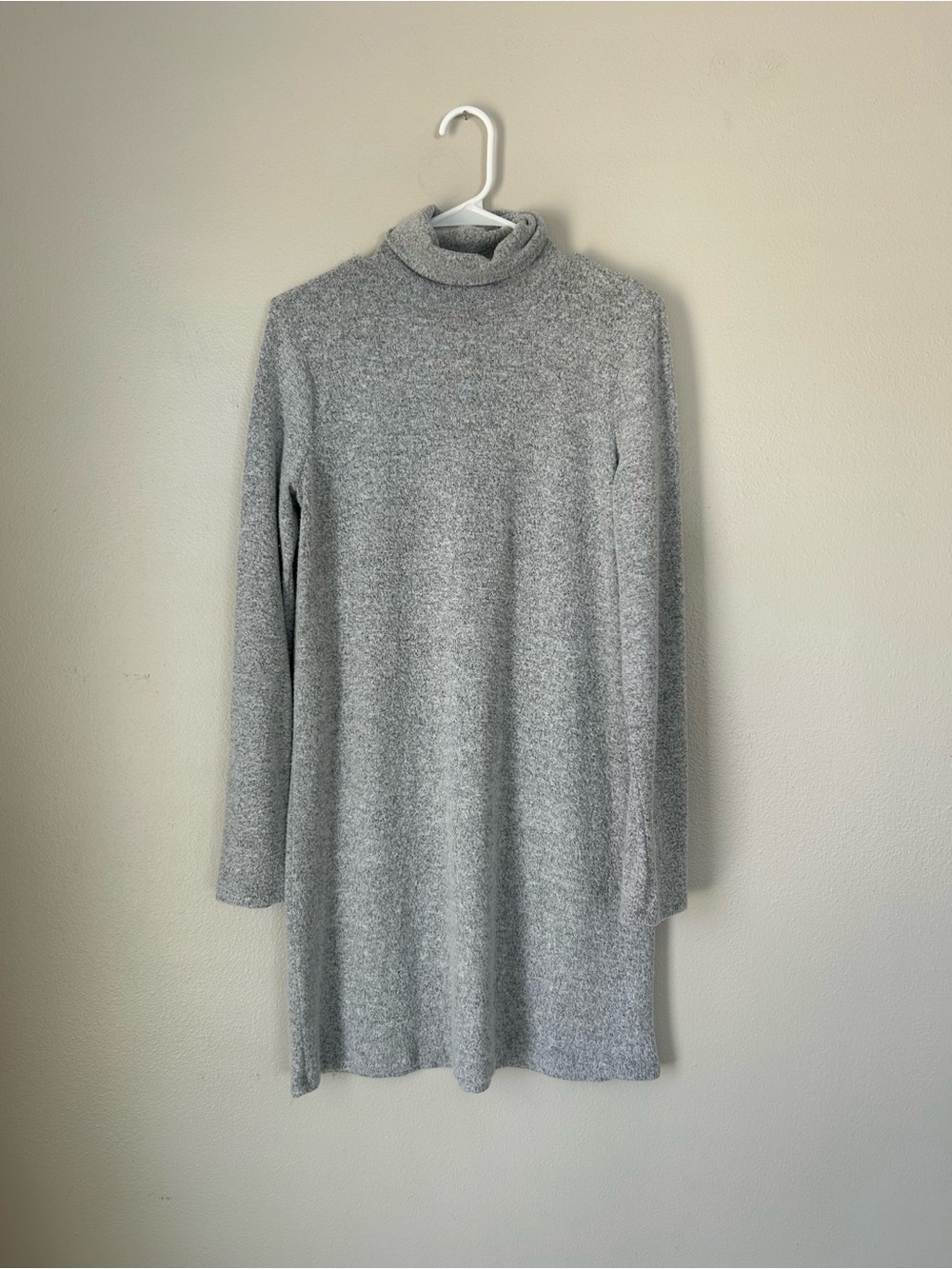Zara Light Grey Turtleneck Long Sleeve Dress